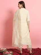 Vellora Elegant Beige Silk Blend Casual Wear Embroidered Salwar Suit