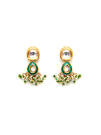 Dual Kundan Stone with Earrings (Gold) - Ruby Raang - Distacart