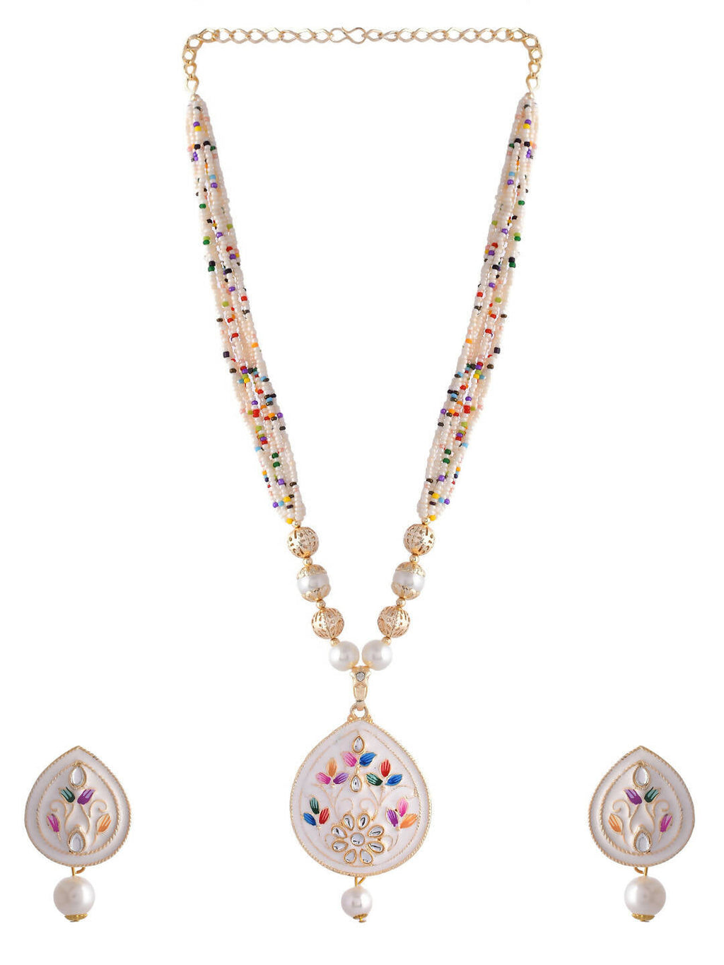 VOJ Women White Color stainless steel Jewellery Set - Distacart