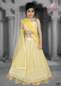 Wedding Designer Navy blue Net Kidswear Lahenga - Aaradhna