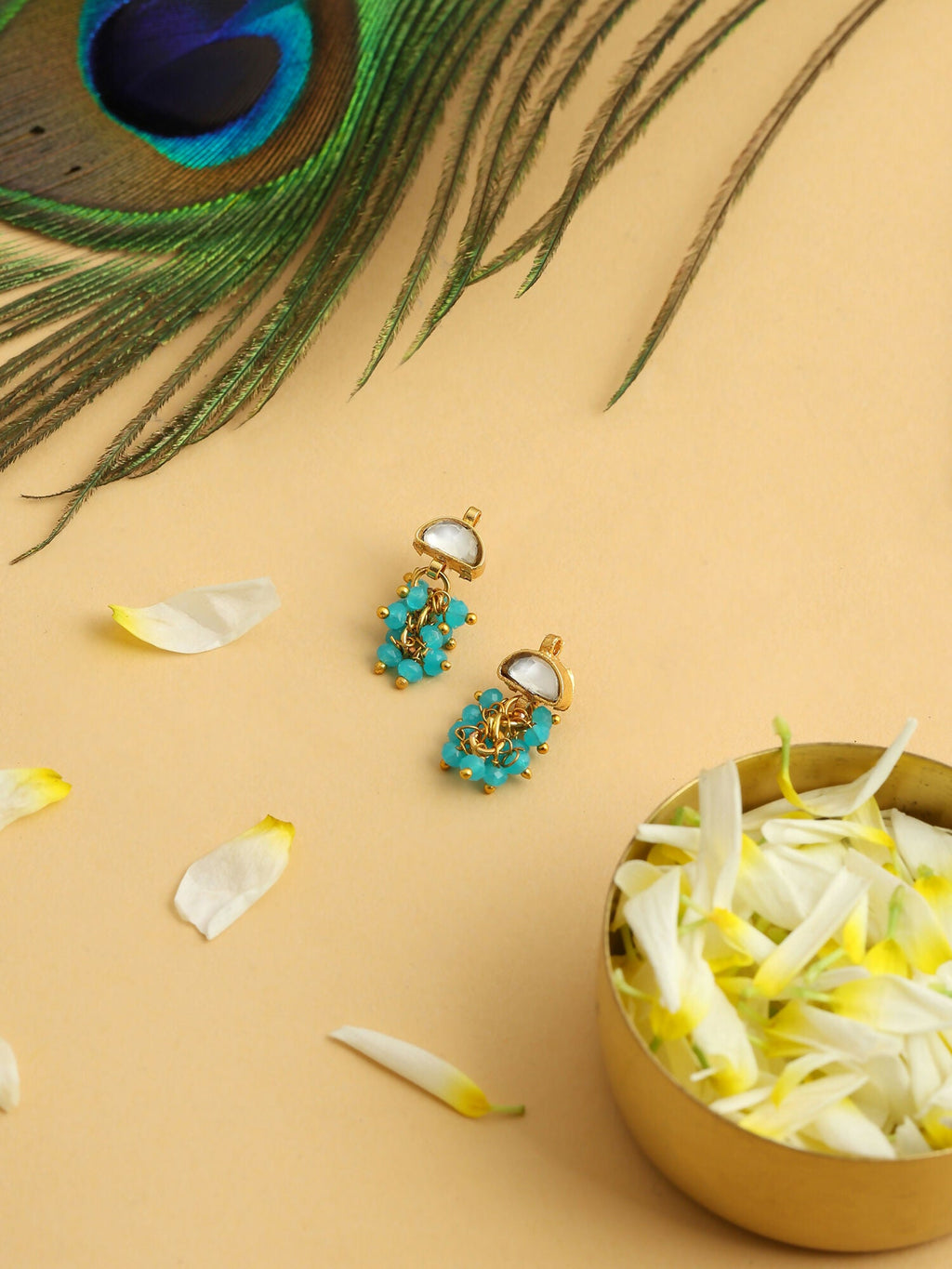 Ruby Raang Pearl Stone Drops Earrings - Distacart