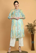 Joban Fashion Print Chinnon Kurta Set