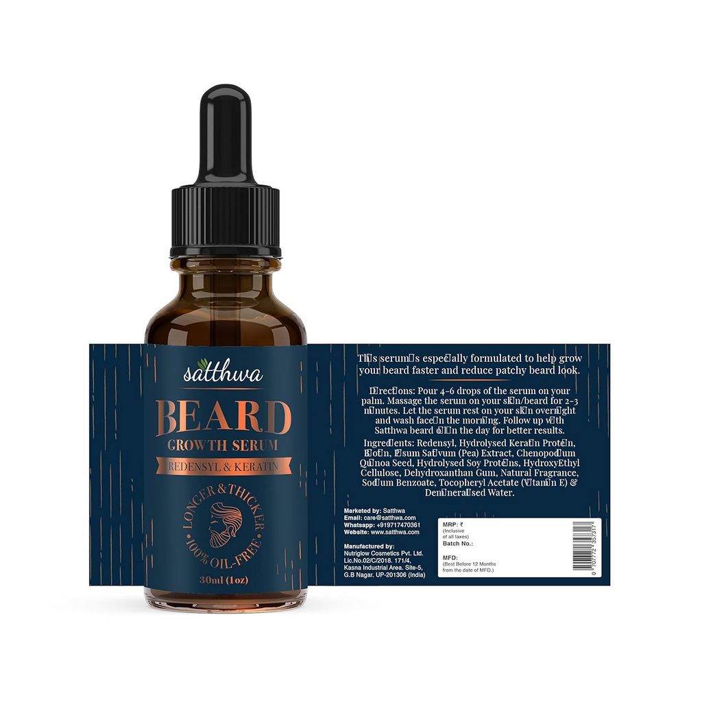 Satthwa Beard Growth Serum With Redensyl, Keratin & Biotin
