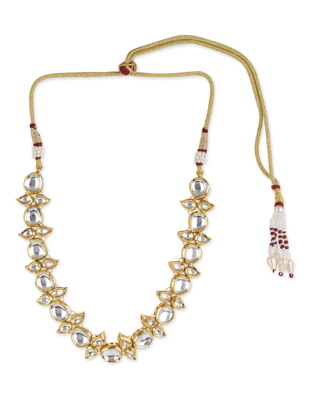 Gold-Toned White Brass Gold-Plated Necklace - Ruby Raang - Distacart