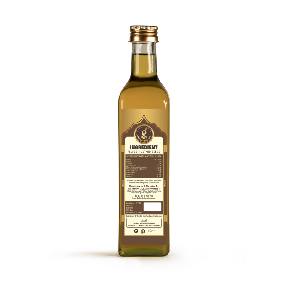 Giramritphal Kachi Ghani Cold Pressed Yellow Mustard Oil - Distacart