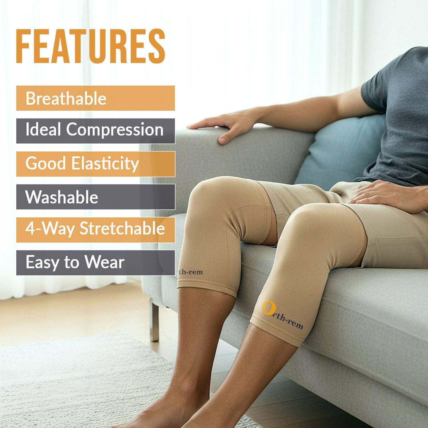 Orth-Rem Knee Cap Support For Men & Women (Pair) Knee Brace Pain Relief - Distacart