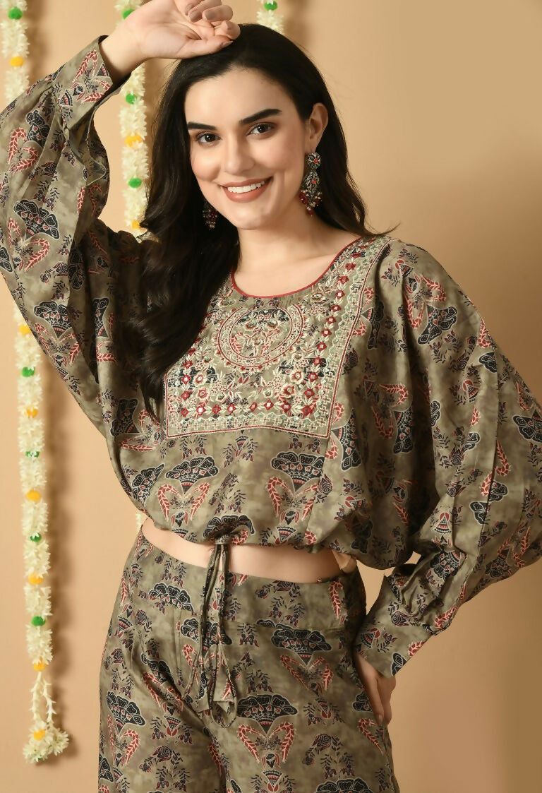 Joban Fashion D.Green Maslin Kurta Set