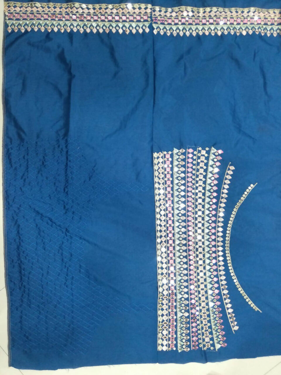Jyoti Fashion Gorgeous Blue Sequins with Thread & Zari Embroidery Chinon Lehenga Choli with Dupatta