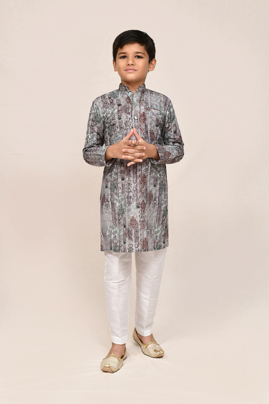 Joban Fashion Cotton Silk Multicolor Kurta With Straight Fit Pant