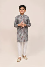 Joban Fashion Cotton Silk Multicolor Kurta With Straight Fit Pant