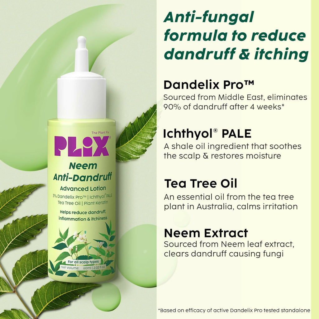 PLIX The Plant Fix Neem Anti-Dandruff Advanced Lotion Reduce Dandruff, Itching & Irritation