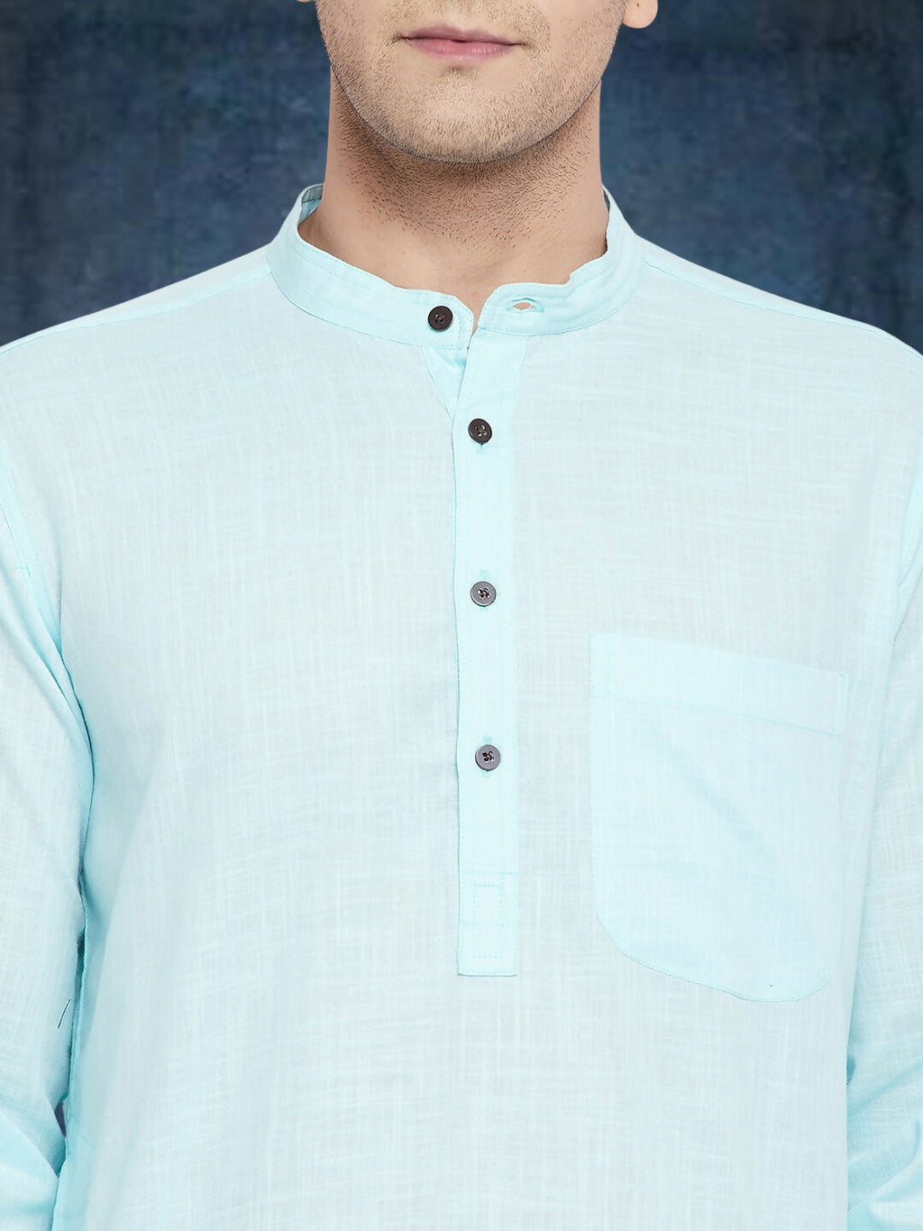 Even Apparels Men's Pure Cotton Blue Kurta