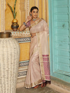 Shree Shyam Fashion Wine Linen Saree - Distacart