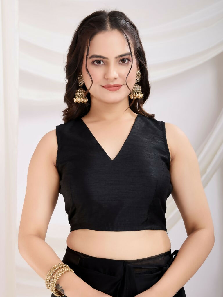 Black Rangoli Silk Diamond Work Ready To Wear Saree - Tamana