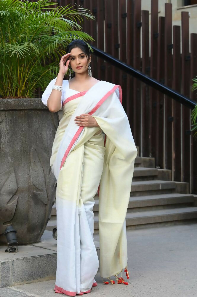 Beatitude White Tissue Silk Saree