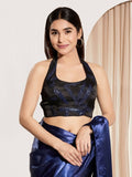 Joban Fashion Navy Blue Cotton Padded Blouse With Square Neck Sleeveless - Distacart