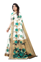 Vamika White Printed Art Silk Saree