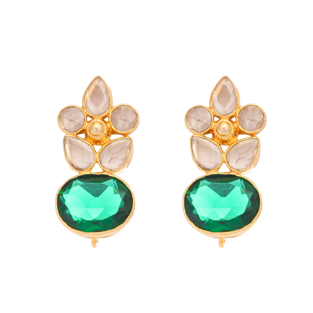 Nuyug 22K Gold Plated Verdant Bloom Studs - Distacart