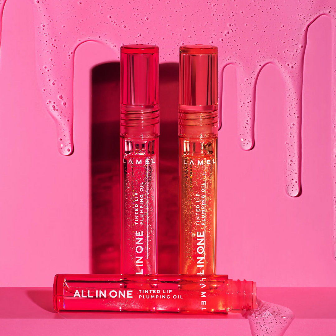 Lamel All In One Lip Tinted Plumping Oil - 402 Pink Sparkle