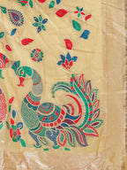 Shree Shyam Fashion Linen Cotton Yelllow Saree - Distacart