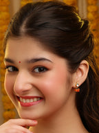 Ruby Raang Kesar Phool Earrings - Distacart