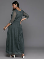 Ahalyaa Women's Traditional wear Ethnic Dress - Grey - Distacart