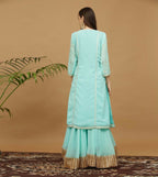 Joban Fashion Turquoise Georgette Lehenga Set