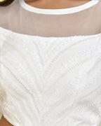 Amodini Designer Studio Heavy Work White Pearl Padded Blouse