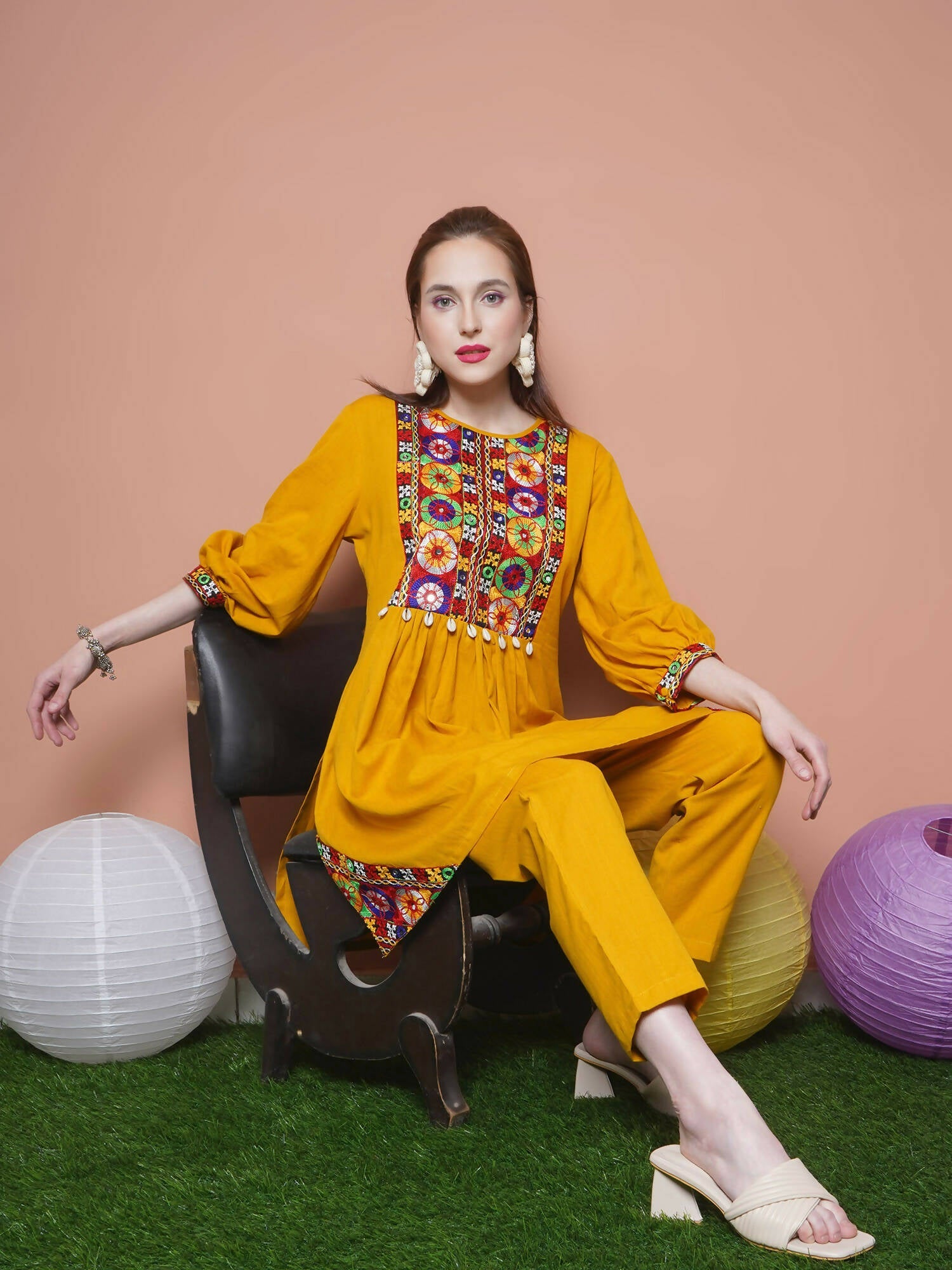 Women Republic Mustard Cotton Kurta Set - Distacart