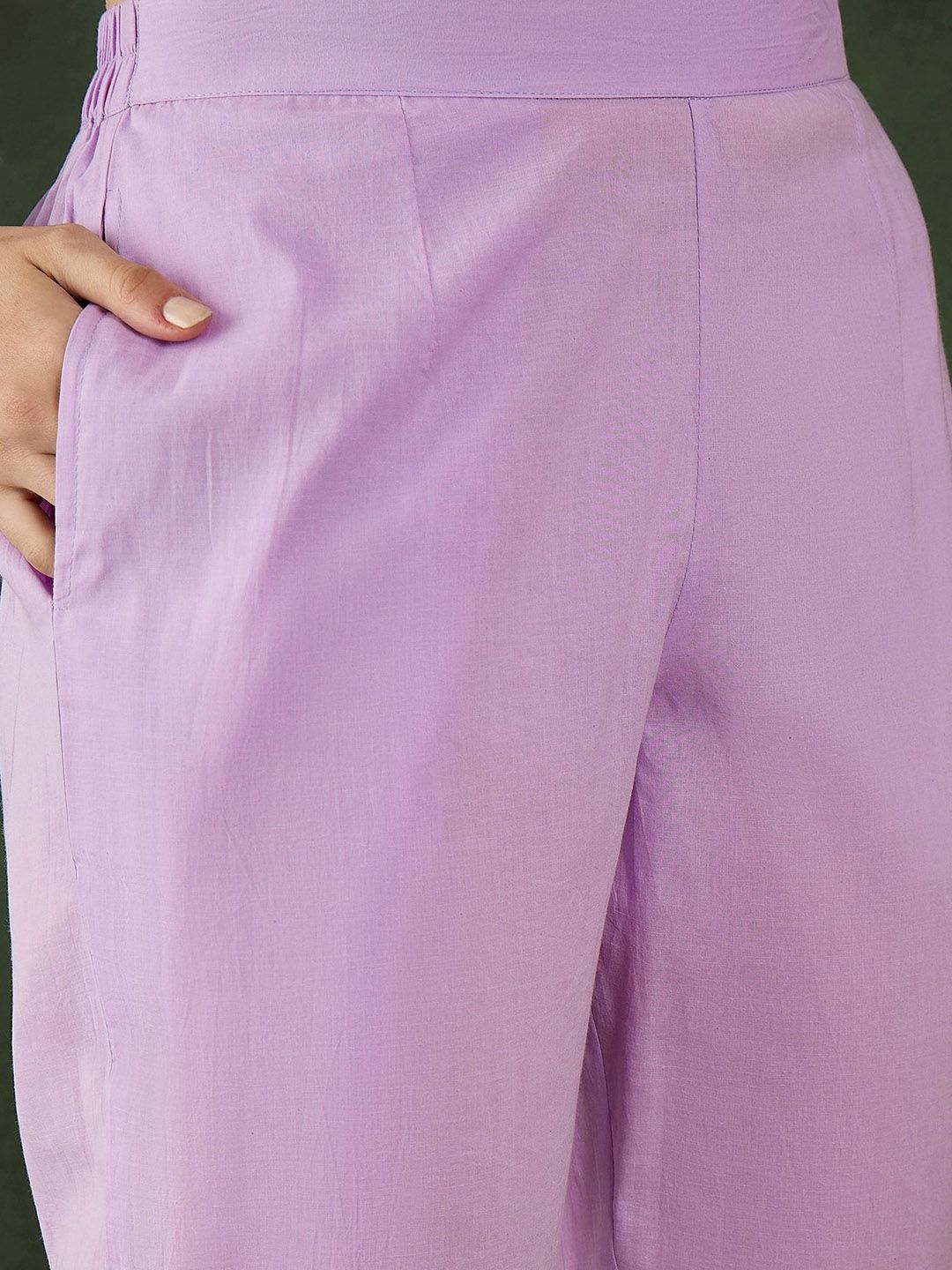 Sangria Embroidered Pure Cotton Kurta & Trousers