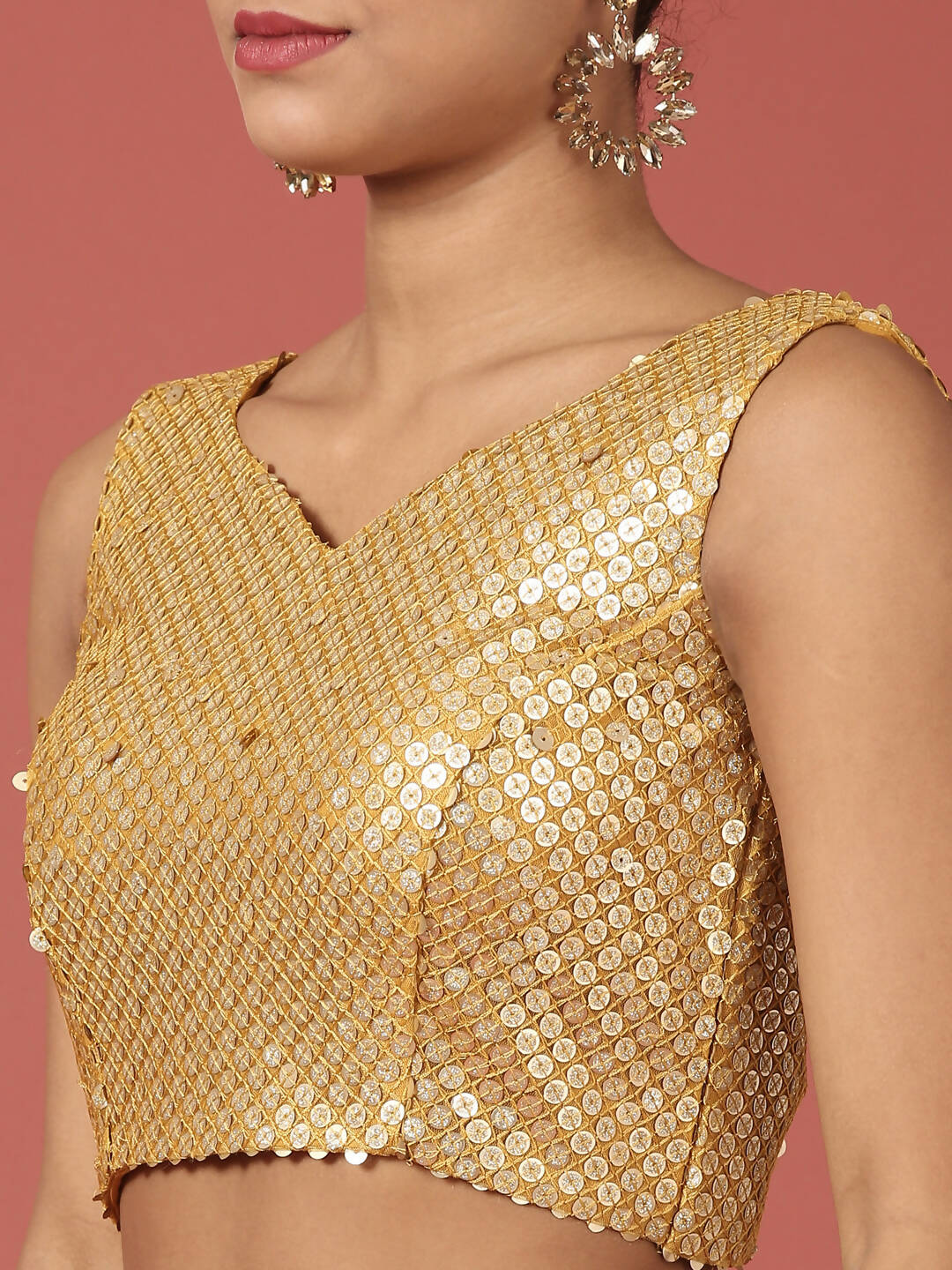 House of Panchhi Mustard Net Sequinse Work Lehenga & Blouse, Dupatta