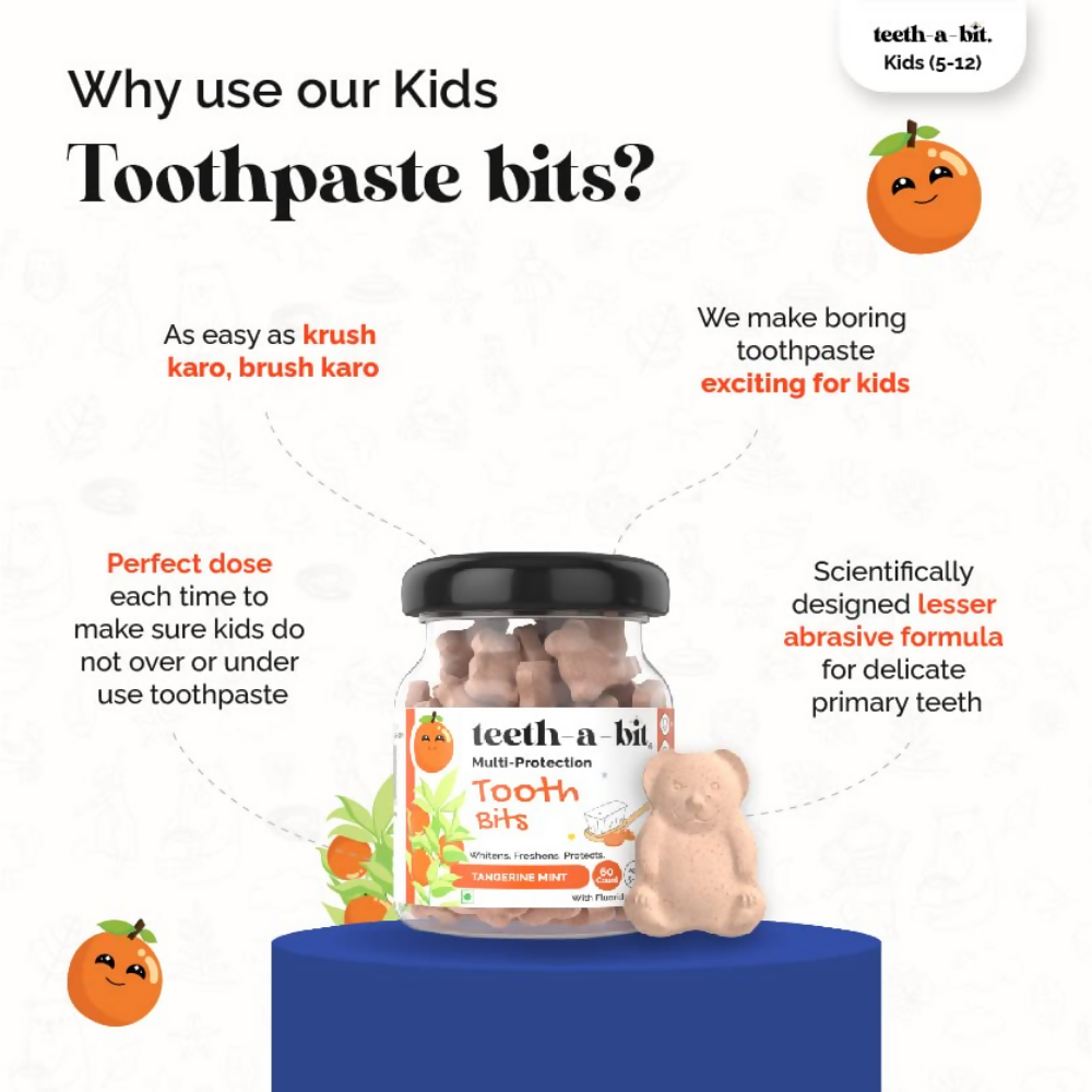 Teeth-A-Bit Kids Anti-Cavity Anti-Plaque Multi-Protection Pro Enamel Orange - Distacart