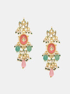 Ruby Raang 22k Gold Polished Blush Pink Kundan Earrings - Distacart