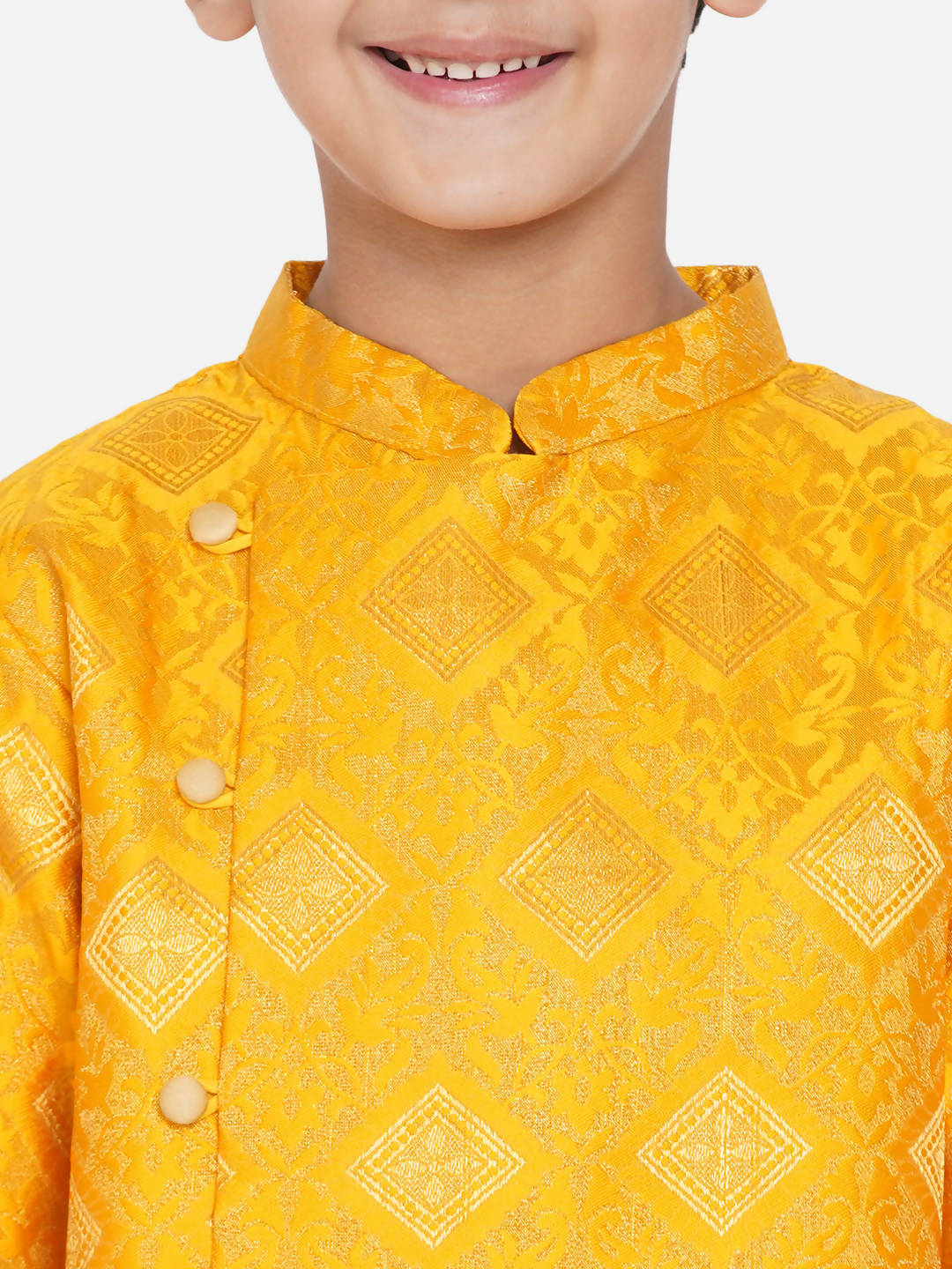 Little Bansi Boys Angrakha Kurta with Dhoti Royal yellow