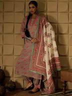 Indo Era Floral Printed Pure Cotton Straight Kurta with Salwar & Dupatta - Distacart