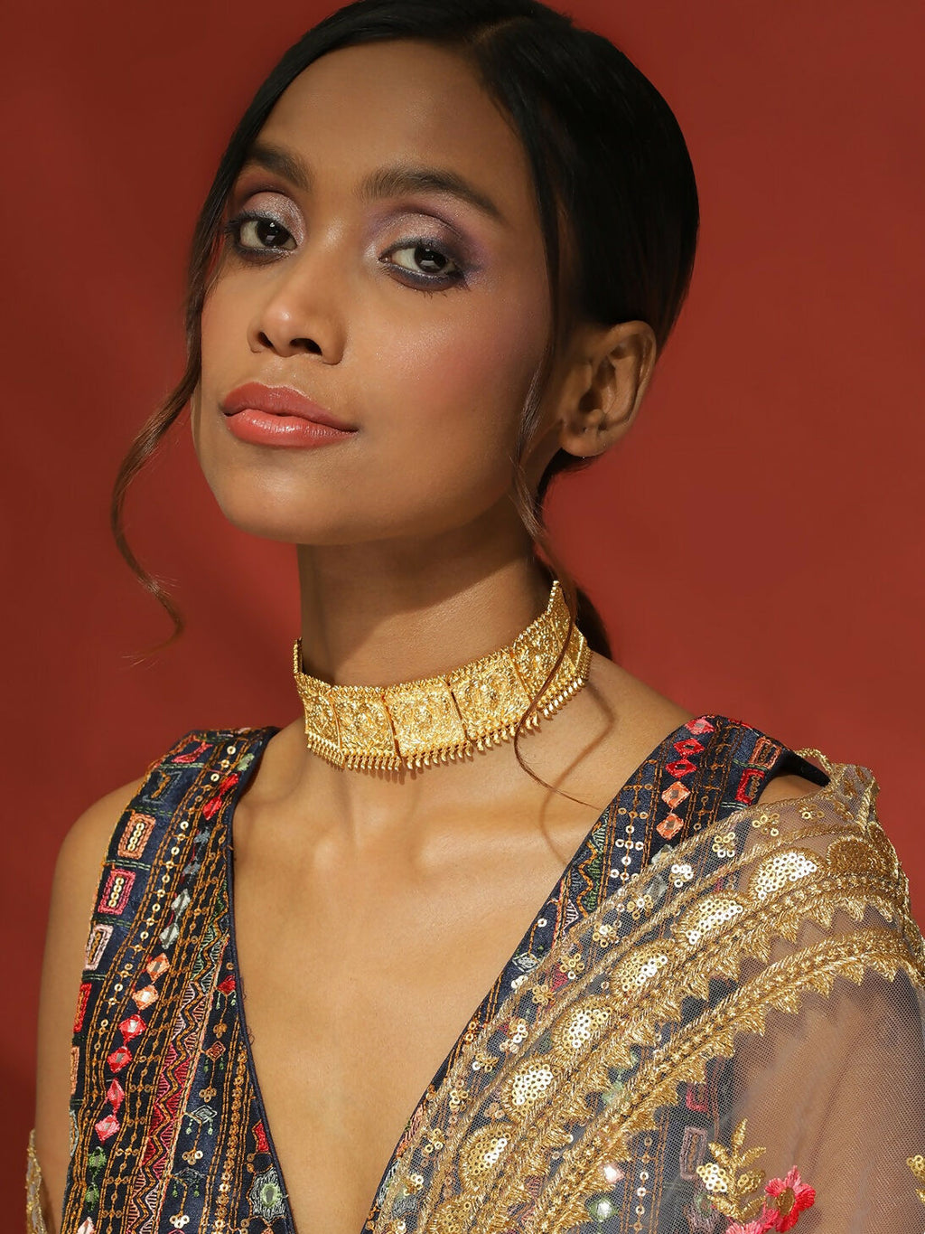 Golden Choker- Ruby Raang