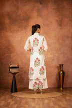 Joban Fashion Off White Red Hand Block Printed Cotton Suit Set - Distacart