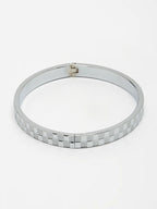 NVR Men's Silver-Plated Stainless Steel Kada Bracelet - Distacart