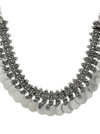 NVR Women Silver-Plated Oxidised Necklace