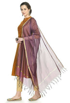 Mominos Fashion Moeza Banarsi Piping Purple Dupatta