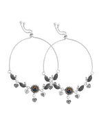 VOJ Set Of 2 Silver Plated Peacock Handcrafted Anklets - Distacart