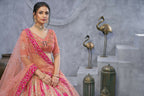 Kesar Fab Pink Organza Embroidered Lehenga