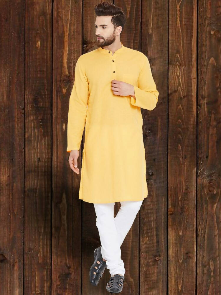 Even Apparels Pure Cotton Yellow Kurta - Yellow