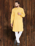 Even Apparels Pure Cotton Yellow Kurta - Yellow