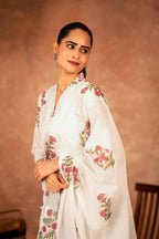 Joban Fashion Off White Pink Hand Block Printed Cotton Suit Set - Distacart