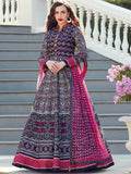 Partywear Designer Dark Blue Heavy Soft Killer Silk Salwar Suit - Anbazaar - Distacart