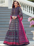 Partywear Designer Dark Blue Heavy Soft Killer Silk Salwar Suit - Anbazaar - Distacart