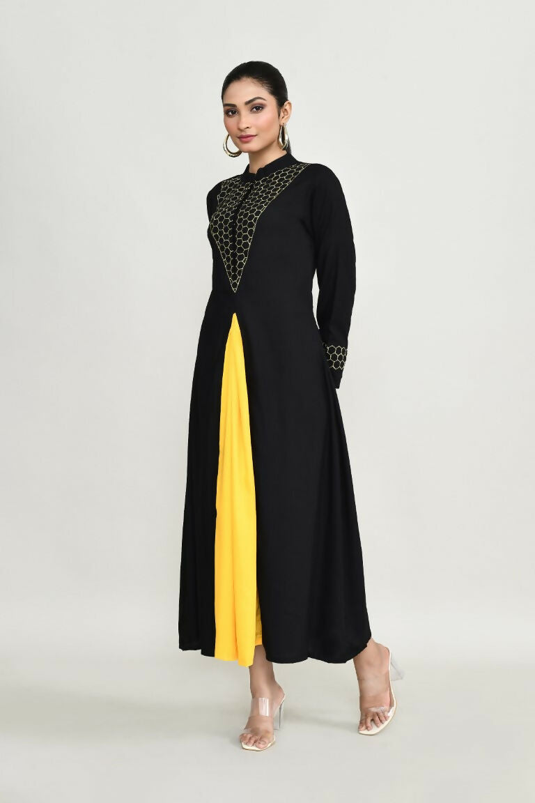 Joban Fashion Black Rayon Kurta Set