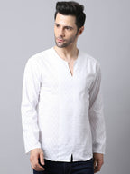Even Apparels White Pure Cotton Embroided Kurta - Distacart