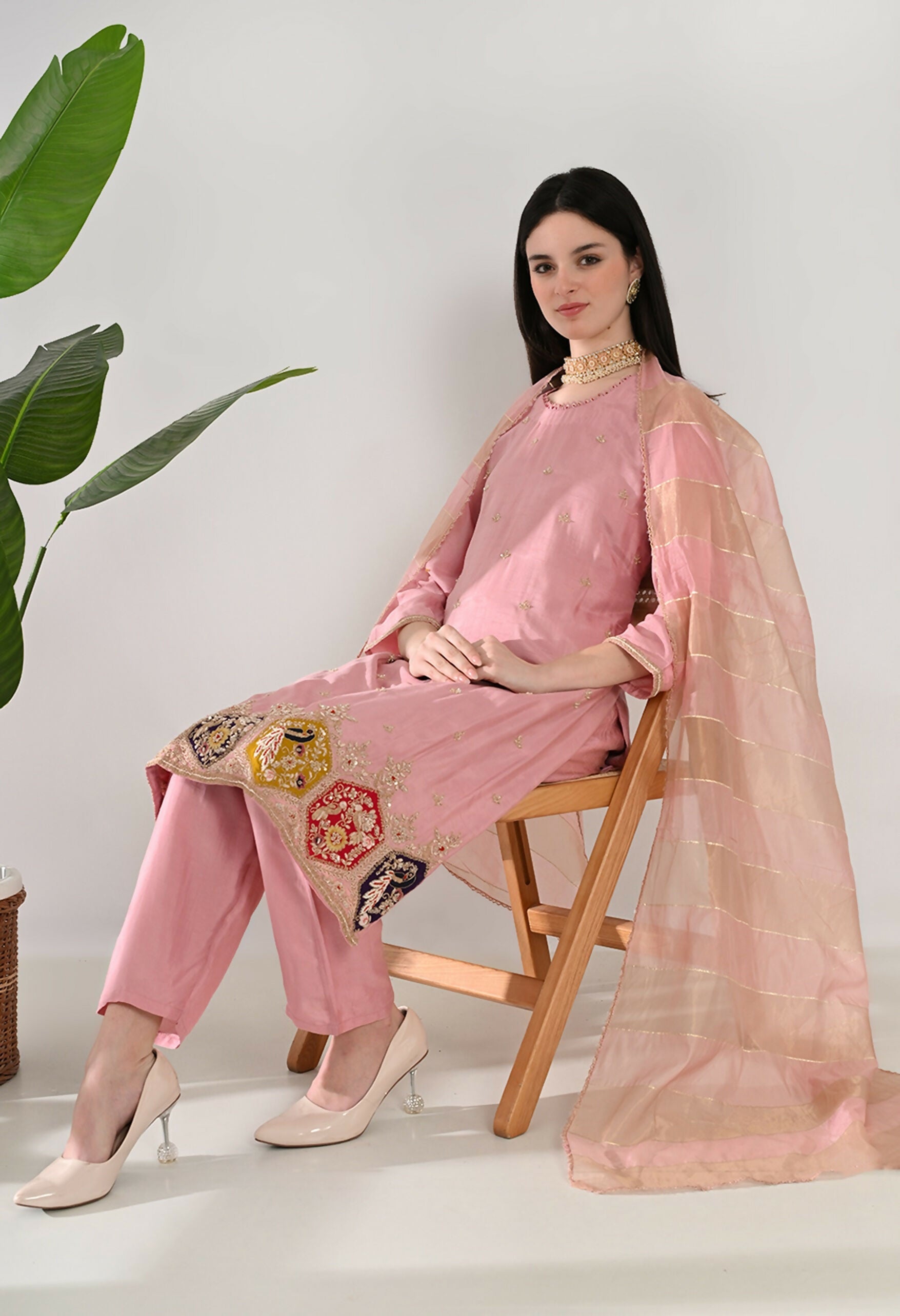 Joban Fashion Onion Premium Pure Viscose Print Dola With Handwork Kurta Set